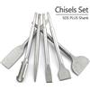 SHENSEN Set di scalpelli da 250 mm SDS Plus con gambo Martello elettrico Punta da trapano Scanalatura a punta Scalpello piatto Strumenti per muratura per muro di mattoni di cemento Roccia