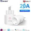 GIRIER Smart Plug ZigBee 20A Presa Smart Home EU 4200W con funzione di monitoraggio dell'alimentazione Supporta Alexa Google Home Assistant