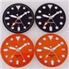 tandorio 29mm NH34 quadrante dell'orologio Set manuale per S NH34 GMT movimento arancione nero quadrante piatto verde luminoso SKX Mod Parts