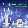 WAVLINK Router Wi-Fi esterno Wavlink 4G LTE AC1200 con slot per scheda SIM Antenne 2.4G 5G Estensore di portata porta WAN da 1000 Mbps ad alta potenza