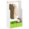 SoBuy KMB109-W Mobile per Bambini con Appendiabiti, Giardaroba per Bambini con 2 scatole, Armadio per bambini Bianco