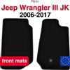 Wielganizator Tappetini anteriori in velluto per Jeep Wrangler III JK Off Road (2006-2017) - Nero (2 pezzi) set di tappetini anteriori per auto
