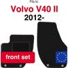 Wielganizator Tappetini in Velluto per Auto, Anteriori, per Volvo V40 II Estate Cross Country (2012-) - Neri (2 Pezzi), Kit Tappetini Anteriori per Auto