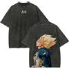 Bandai Anime Dragon Ball Z Vegeta Vintage Wash T-shirt Manica corta Allentata Sport Fitness T-shirt Abbigliamento Harajuku da uomo Dragon Ball