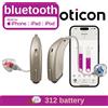 tindodo Apparecchio acustico Oticon Bluetooth a 48 canali, compatibile con iPhone, batteria 312, adatto per anziani e adulti, modello Jet MiniRITE.