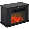 HOMCOM Caminetto Elettrico con Effetto Fiamma, Stile Contemporaneo, Termostato, 600W, Nero