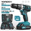 Yofidra Trapano Avvitatore a Impulsi Elettrico Senza Fili YOFIDRA 25+3 Regolazioni di Coppia, Cacciavite Multifunzione, Utensile Elettrico Fai-da-te per Batteria Makita 21V