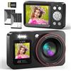 NONE Fotocamera Digitale per Bambini 4K 64MP con Doppio Schermo, Scheda SD 64GB, 2 Batterie, Zoom 18X, Anti-Shake, Fotocamera Selfie Portatile Ricaricabile
