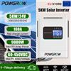 POWGROW Inverter Ibrido Off-Grid 5KW 24V MPPT 60-450VDC 9000W PV Caricatore 160A 10KW di Picco Commutazione 10ms Efficienza 93,5% Funzionamento Senza Batteria per Casa