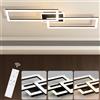 Nettlife Lampada da soffitto LED, luce da soffitto per soggiorno, lampada dimmerabile per camera da letto, design moderno, lampada da cucina 56W, luce da soffitto nera con telecomando per camera da letto,