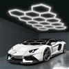 Oyajia Set di 14 Luci LED a Soffitto Esagonali 680W, Design a Nido d'Ape per Garage, Officina, Studio, Tubi LED 6500K Bianco Freddo per Illuminazione