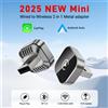 XUDA 2026 NUOVO Adattatore Mini 2 in 1 da Cablato a Wireless per CarPlay e Android Auto, WiFi5 5GHz per il 99% delle Auto con CarPlay/Auto Cablati Originali