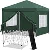 Eugad Gazebo Pieghevole 3x3m Impermeabile e Resistente all'Inverno, Gazebo Pieghevole Stabile per Barbecue con Pareti Laterali e Finestra, Borsa per Campeggio e Giardino
