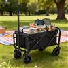 Carrello da campeggio pieghevole da 50 litri, carrello pieghevole con ruote da 5 pollici per carichi pesanti, carrello da spiaggia, carrello multiuso per la spesa, per giardinaggio, campeggio,