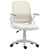 HOMCOM Sedia da ufficio ergonomica HOMCOM, poltrona da scrivania in rete con braccioli sollevabili, altezza regolabile, bianca