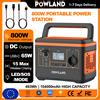 NONE POWLAND Stazione di Alimentazione Portatile 800W, Picco 1000W, 493Wh 154000mAh, Generatore Solare a Onda Sinusoidale Pura con Ricarica Wireless 15W e USB-C 65W per Campeggio, Camper, Casa e Backup di