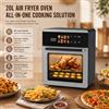 NONE Forno Friggitrice ad Aria 1350W 20L, Interno Interamente in Metallo, Circolazione Aria Calda 3D, Doppio Strato, Schermo Touch a Colori, Spina EU