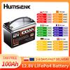 Humsienk Batteria LiFePo4 Humsienk 12V 100Ah 15000+ cicli profondi con protezione BMS integrata da 100A, celle di grado A+, disponibile in UE, spedizione esente da tasse per camper, solare, nautica