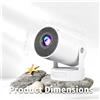 NONE Proiettore Portatile HY300ultra 8K Android 11, 4000 Lumen, WiFi 6, BT5.4, per Teatro all'Aperto, Altoparlante HiFi 5W, 720P HD