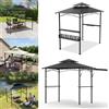 NONE Gazebo per Barbecue da Esterno con Doppio Tetto, Struttura in Metallo, Ripiano Laterale e Tettoia Resistente al Calore per Giardino e Patio