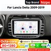 Hizpo Autoradio Android 2Din 9 Pollici per Lancia Delta 2009 - 2019, Snapdragon 6615, Multimedia 4G BT CarPlay GPS Navi 360 ° CAM