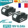 Makita Spedizione in Francia Batteria ricaricabile originale Makita 18V 6.0ah / 6000mah agli ioni di litio per trapano elettrico 18V compatibile con bl1860 bl1850 bl1860b