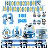 Bandai Set Decorazioni per Festa di Compleanno a Tema Calcio, Stoviglie Usa e Getta, Tovaglioli, Tovaglia, Decorazione per Torta, Set Superstar Argentino