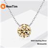 NeeTim Collana con Moissanite Colorata da 1, 2 o 3 carati per Donna, in Argento Sterling 925 Placcato Oro Bianco, con Catena