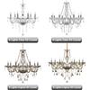 NONE Lampadario a Soffitto in Cristallo con 6/8 Luci, Colore Trasparente/Cognac, Cristallo K5/K9, Lampada a Sospensione Stile Candela per Soggiorno e Camera da Letto