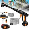 NONE Idropulitrice Portatile Senza Fili ad Alta Pressione per Pulizia di Patio e Auto, con Ugello Regolabile 6-in-1 e Tubo da 5m, Include 1 Batteria al Litio da 3.0Ah, Pulitore a Getto ad Alta Pressione