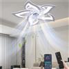 Lpnove Ventilatore da Soffitto Smart con Luce e Controllo App, 6 Velocità, Lampada LED Moderna per Cucina e Camera da Letto