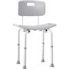 HOMCOM Sedia da Doccia Ergonomica Homcom, Sedile da Doccia Regolabile in Altezza, Piedini Antiscivolo, Carico Massimo 136 kg, HDPE Alluminio