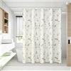 NONE Tenda da Doccia Impermeabile Floreale in PEVA 180x200cm, Antimuffa con Ganci, per Bagno e Vasca
