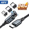 AUFU Cavo USB tipo C magnetico AUFU da 240 W, ricarica rapida, cavo micro tipo C con display digitale PD 3.1 per iPhone, Macbook, Samsung, cavo di alimentazione