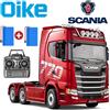 OiKe Auto telecomandata Oike, trattore RC, camion pesante in lega, modello di semirimorchio da ingegneria con luci, suoni e radio, giocattolo HUINA 1501 770S