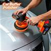 NONE Lucidatrice per auto da 6 pollici con 2 batterie al litio da 21V 1500mAh e 27 accessori, lucidatrice per auto senza fili a 6 velocità variabili 2800-5500 giri/min per dettagli