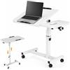 HGTUGO Scrivania Mobile per Laptop 360 ° Tavolino da Letto Regolabile in Altezza e Angolazione con Ruote e Base Antiscivolo per Letto, Divano, Ufficio