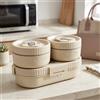 WORTHBUY Contenitore per Pranzo in Acciaio Inox Adatto al Microonde, Set Bento Ermetico, Contenitori Portatili per Alimenti per Adulti, Bambini, Scuola e Ufficio