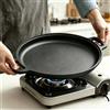 HGTUGO Padella in Ghisa Antiaderente da 28 cm per Pizza, Uova, Pancake, Bistecche, Griglia Rotonda per Crepes, Pizza, BBQ, Campeggio