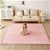 NONE Tappeto Rosa Morbido, Spessore 3 cm, in Memory Foam ad Alta Densità, Tappetino da Gioco per Bambini, Tappeto Morbido in Flanella Antiscivolo, Assorbente agli Urti, Anti-Collisione, per Cameretta