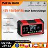 DATOUBOSS Caricabatterie intelligente DATOUBOSS 12V 15A 24V 8A con app per batterie AGM/GEL/EFB/Deep cycle/WET/a base di olio/gel-ferro-fosfato/LiFePO4