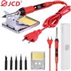 JCD Saldatore Elettrico JCD 220V 80W LCD 908S con Temperatura Regolabile, Punte di Qualità e Kit Accessori