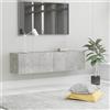 NONE Mobile TV Grigio Cemento 120x30x30 cm in Legno, Tavolo Consolle Multimediale per Soggiorno, Centro Intrattenimento con Ripiani Contenitori