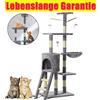 NONE Nuovo Tiragraffi a Cinque Livelli da 143 CM, Grande Torre Tiragraffi Multilivello per Gatti con Appartamenti e Scala, Centro Attività per Gatti per Gioco e Riposo