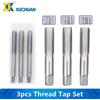 xcan 3pcs Set di rubinetti filettati a mano HSS tappo metrico rubinetto a vite in metallo trapano M2/M2.5/M3/M3.5/M4/M5/M6/M8/M10/M12 Set di utensili manuali