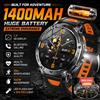 GUHUAVMI Orologio Intelligente Militare con Batteria Grande da 1400mAh, Display HD da 1.7", Chiamate Bluetooth, Impermeabile 10ATM, Torcia LED, SOS, Monitoraggio della Salute, Orologio Sportivo