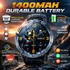 GUHUAVMI Smartwatch Sportivo Militare con GPS da 1400mAh per Uomo, Torcia LED, Schermo AMOLED da 1.7', Impermeabile 10ATM, Orologio da Nuoto, Chiamate e Monitoraggio Salute