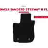 Wielganizator Tappetino per auto in velluto nero per l'auto: Dacia Sandero Stepway II FL 2018-2021, tappetino per vano piedi da 1 pezzo adattato per il lato del conducente.