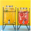 NONE 1 Dispenser in Vetro per Bevande 4L con Rubinetto Cromato, Lavabile in Lavastoviglie, Ideale per Campeggio o Aperitivi fuori porta