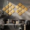 ua acoustics Set di 4 Pannelli acustici decorativi da parete in morbido velluto | Piastrelle fonoassorbenti e insonorizzanti | Pannelli morbidi | [4x Square (25x25cm) | Dorato]